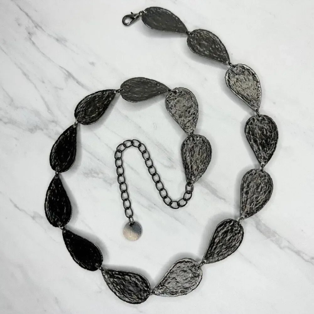 Ornate Studded Black Metal Chain Link Belt Medium/Large (M/L) ✨